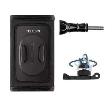 Supporto per cinghia zaino Telesin GP-BPM-005 360° J-Hook per GoPro/Osmo Action – supporto a clip regolabile per spallacci
