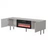Mobile TV cama meble LUCCA 180x40x59 cm, piano cashmere, camino nero