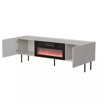 Mobile TV cama meble LUCCA 180x40x59 cm, piano cashmere, camino nero