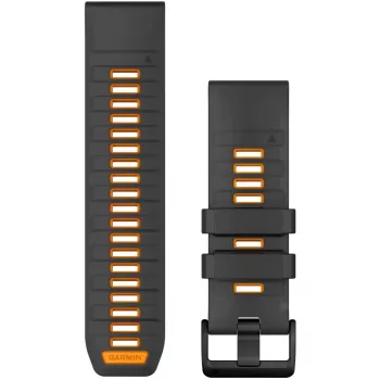 Cinturino Garmin QuickFit 26 mm silicone graphite/Spark Orange (010-13393-05)
