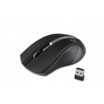Mouse ottico wireless Rebeltec, GALAXY nero/argento, superficie in gomma