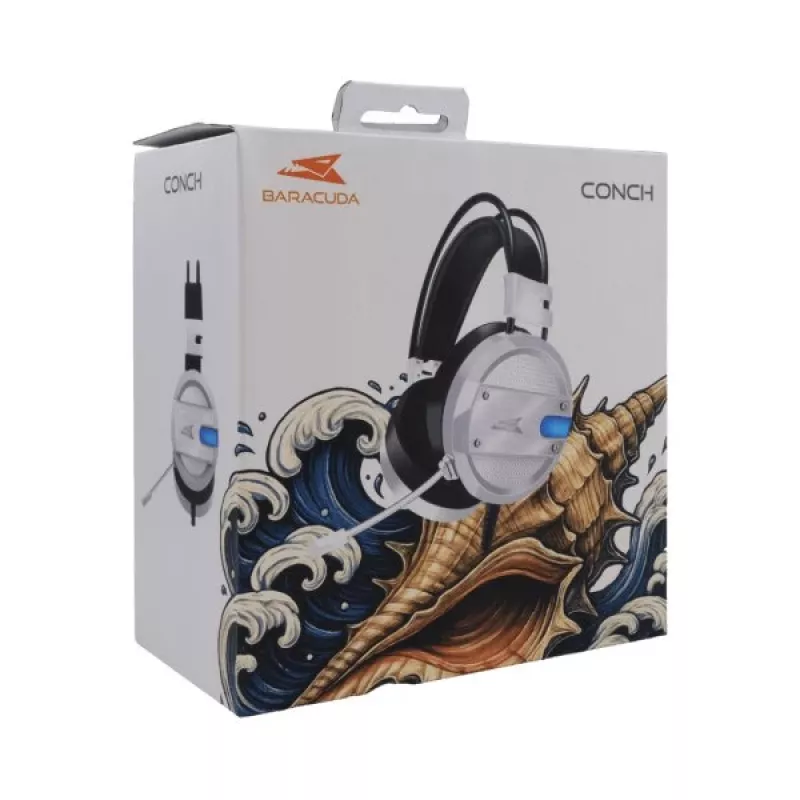 Baracuda BGH-031 Conch cuffie con microfono, bianco