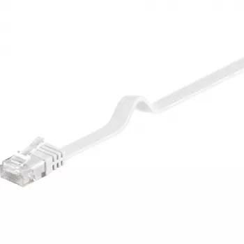 Wentronic Goobay cavo patch piatto CAT 6, U/UTP, bianco, 2 m - materiale in rame (95152)