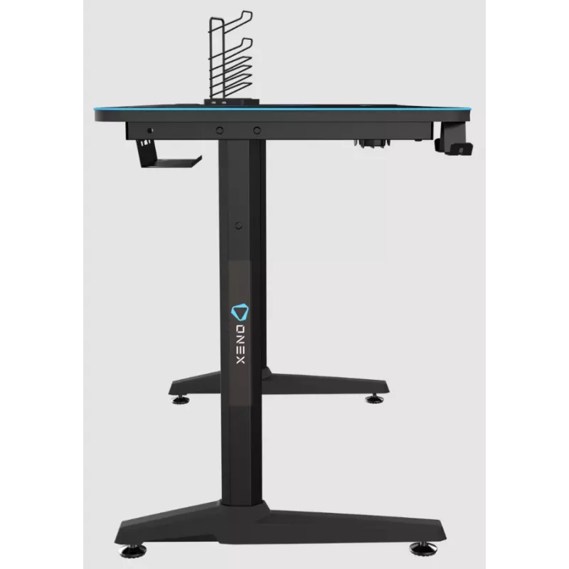 Scrivania da gaming Onex GD1200H — piano da 1200 mm con portabevande e gancio per cuffie