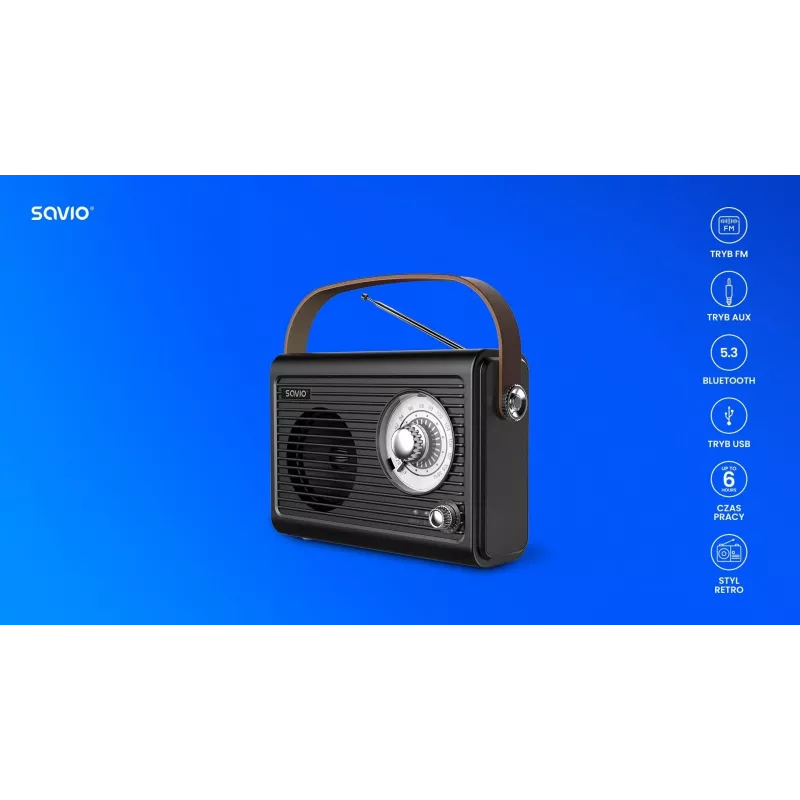 Radio portatile Savio RS-01 analogica nera