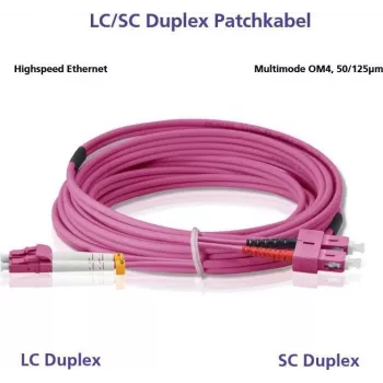 Cavo in fibra ottica Helos 1 m OM4 LC/SC