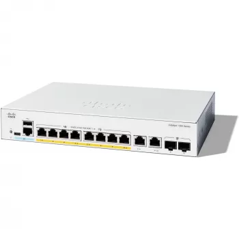 Cisco Catalyst 1300-8FP-2G - switch - L3 - managed - 8 x 10/100/1000 (PoE+) + 2 x Combo Gigabit SFP/RJ-45 - montabile a rack - PoE+ (120 W) (C1300-8FP-2G)