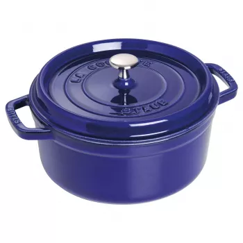 Cocotte in ghisa rotonda Staub 24 cm blu scuro