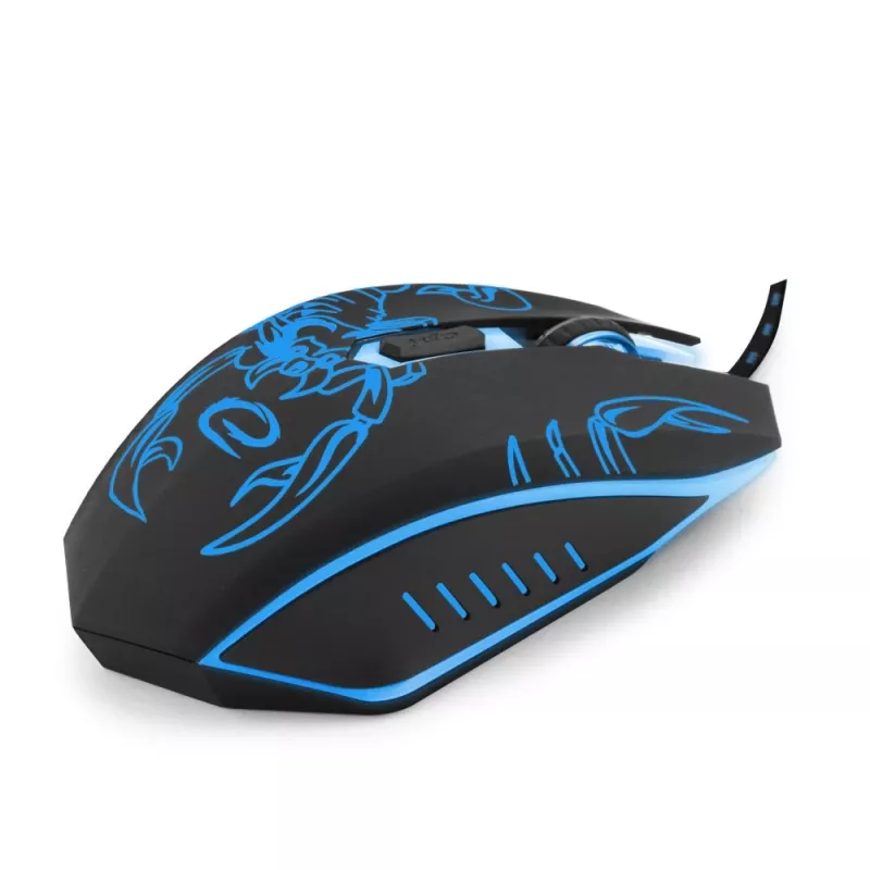 Esperanza MX203 SCORPIO - mouse - USB - blu - mouse - ottico - 6 tasti - nero