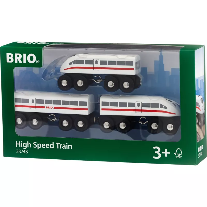 World Treno rapido con suono, veicolo giocattolo bianco/nero, 3 pezzi