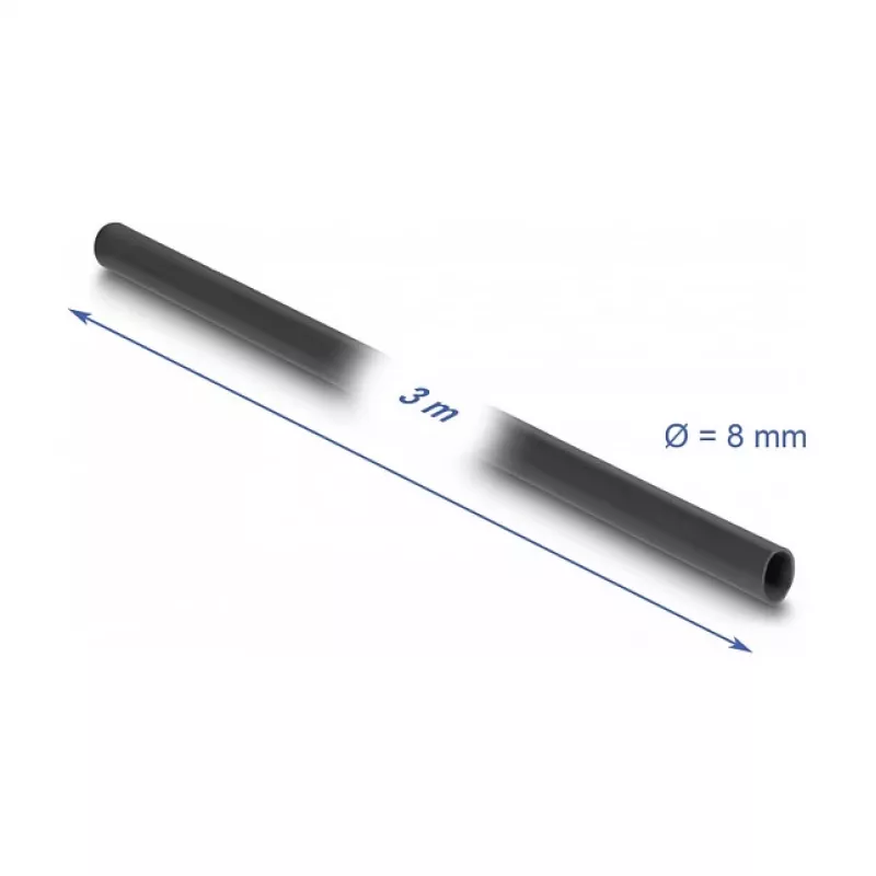 Guaina isolante in PVC DeLOCK 3 m x 8 mm nero