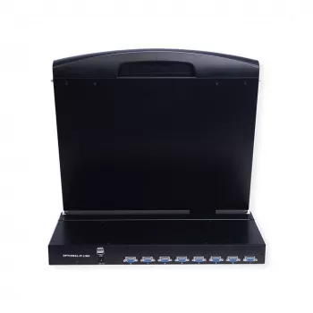 VALUE 26.99.0161 Console KVM con switch KVM a 8 porte, USB, layout tedesco, 19 pollici