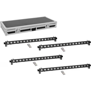 Apparecchiatura di illuminazione EUROLITE PIX-16 QCL 4x barra LED con valigia da trasporto