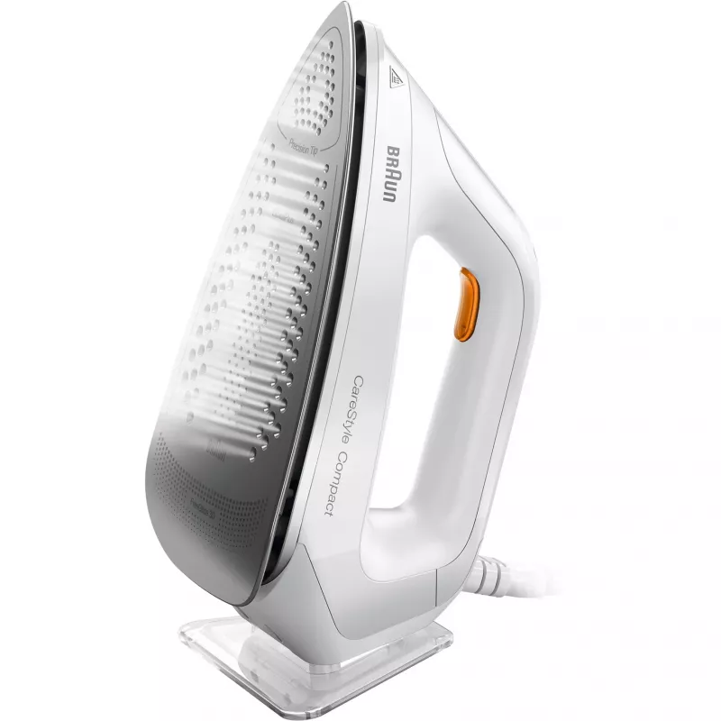 Braun CareStyle Compact IS 2132 WH stazione di stiro a vapore, 2400 W, 1,5 l, 400 g/min, piastra EloxalPlus, bianca/arancione
