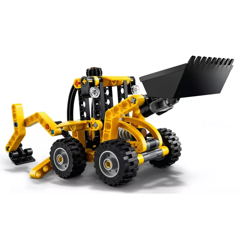 Set da costruzione LEGO Technic Backhoe Loader 42197 — sterzo articolato, caricatore funzionante, 104 pezzi, età consigliata 7+