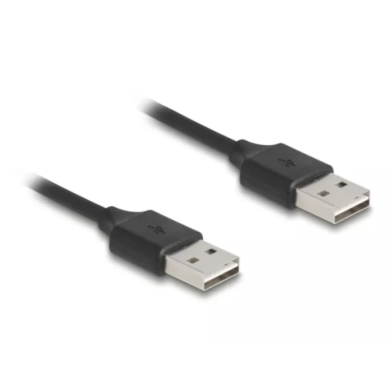 Cavo a spirale DeLOCK EASY-USB 2.0 Type-A maschio su Type-A maschio 0,5 m fino a 0,8 m nero