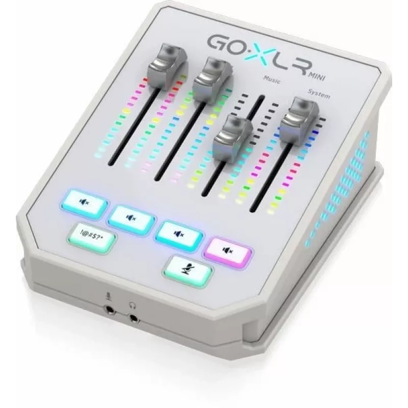 Mixer audio TC-Helicon GO XLR Mini-WH bianco — mixer vocale/interfaccia USB compatto per streaming