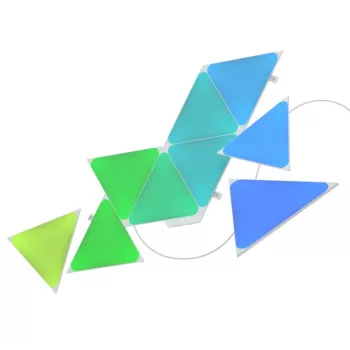 Pannelli LED triangolari Nanoleaf NL47-0002TW-9PK — set con 9 pannelli da parete RGB, alimentazione a rete, bianco