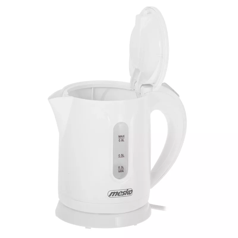 Bollitore Mesko | MS 1376 | Elettrico | 850 W | 0,8 L | Plastica | Base rotante 360° | Bianco