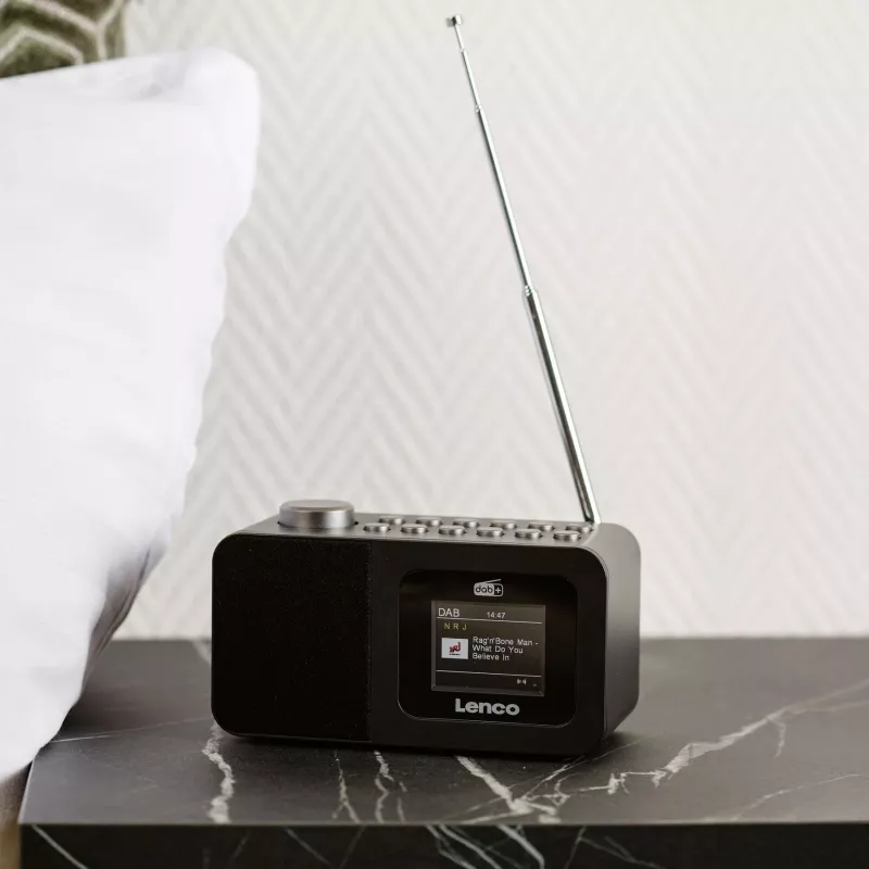 Lenco CR-625BK radiosveglia DAB+/FM con Bluetooth e ricarica wireless, nero