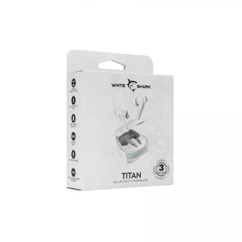 Cuffie White Shark GEB-TWS96 Titan bianco