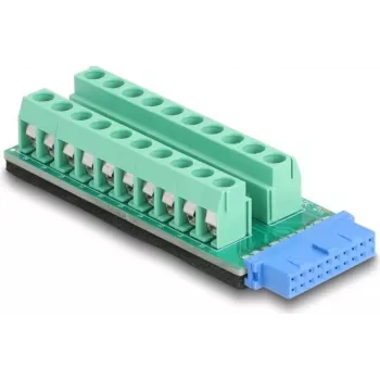 Adattatore cavo DELOCK 67191 — header USB 19 poli su morsettiera 20 poli, nero/verde