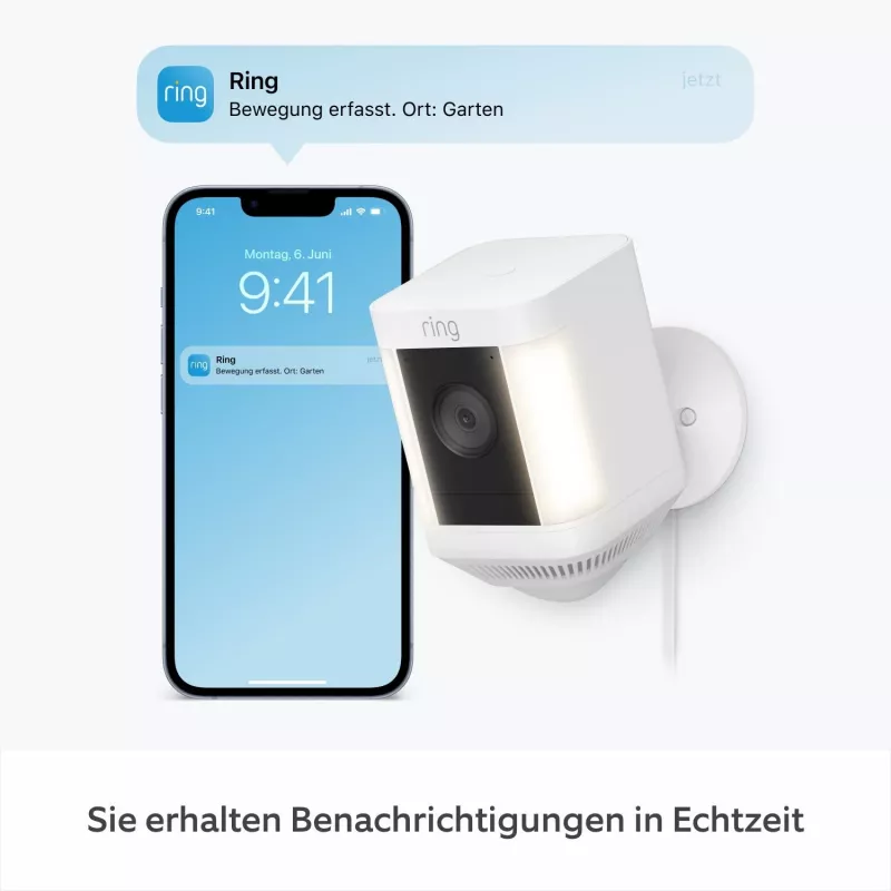 Ring Spotlight Cam Plus Plug-In telecamera di videosorveglianza in rete per esterni