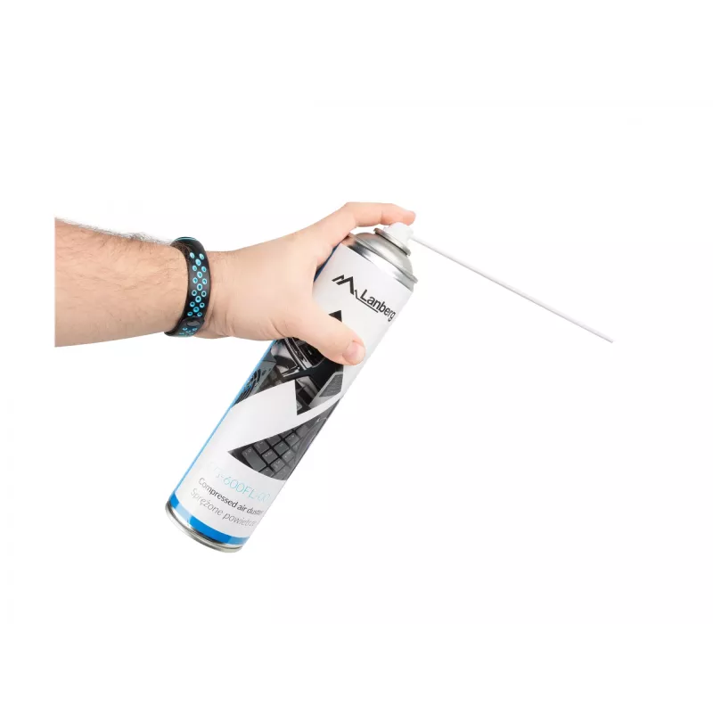 Spray ad aria compressa LANBERG CG-600FL-001 — 600 ml, per la pulizia del PC, nero/blu/bianco