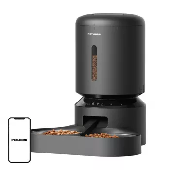 Distributore automatico di cibo per animali Aptel Granary PL-AF103-36B, automatico, 5 l, due ciotole, Wi-Fi (nero)