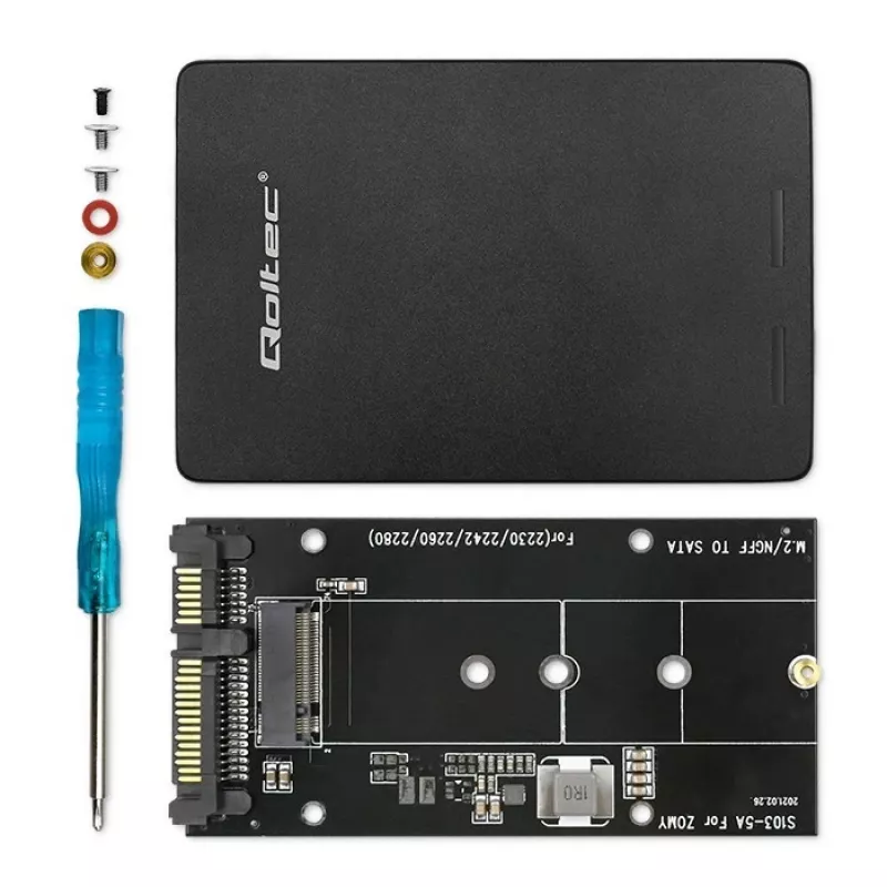 Adattatore per disco M.2 SSD | SATA NGFF a SATA III | 2TB | Super speed 6Gb/s | nero