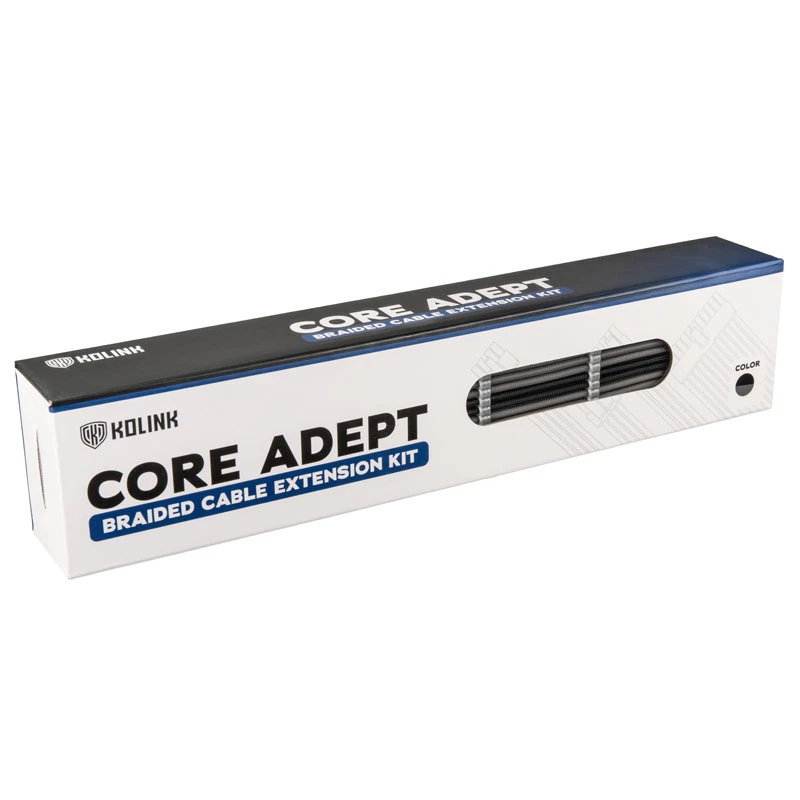 Kolink Core Adept COREADEPT-EK-BGR kit prolunghe cavi intrecciati, nero/grigio