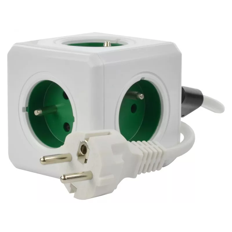 Allocacoc PowerCube Extended tipo E ciabatta 1,5 m 5 prese AC per interni verde