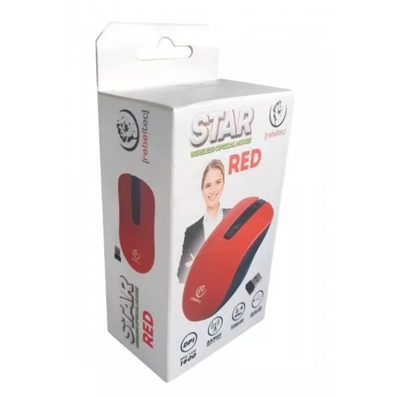 Mouse ottico wireless Rebeltec STAR rosso