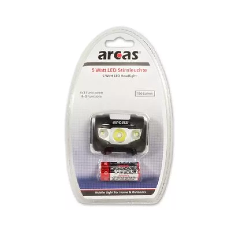 Arcas | Torcia frontale | ARC5 | 1 LED+2 LED flood | 5 W | 160 lm | 4+3 funzioni di luce