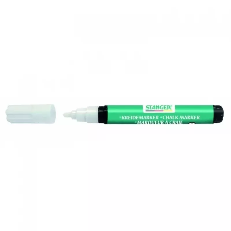Marker a gesso Stanger 620000-1, bianco, punta a scalpello 3–5 mm