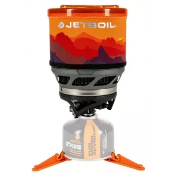 Fornello da campeggio portatile Jetboil MiniMo – fornello da campeggio compatto e leggero con bruciatore Fluxring integrato e controllo di cottura