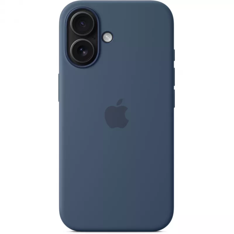 Apple MYY23ZM/A custodia in silicone con MagSafe per iPhone 16, blu denim