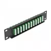 Patch panel fibra ottica DeLOCK 10 pollici 12 porte LC quad verde 1U nero