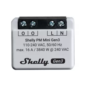 Interruttore smart Shelly PM Mini Gen3 1P Wireless 110-240V