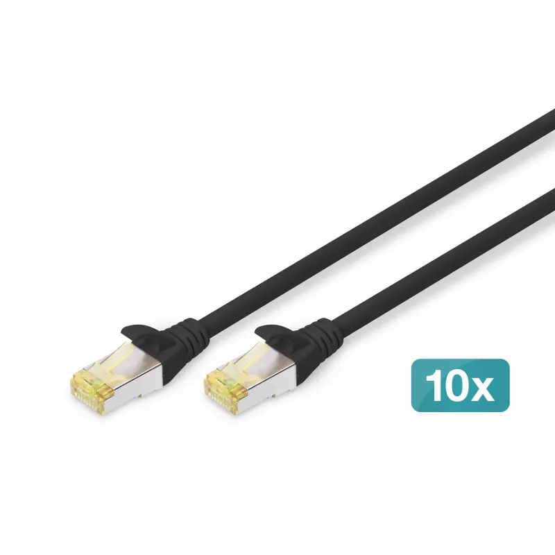 Cavo patch DIGITUS CAT 6A S/FTP DK-1644-A-020-BL-10, 2 m, nero, 10 pz.