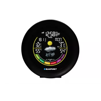 Stazione meteo BLAUPUNKT WS35BK APP – display LCD, temperatura e umidità, sveglia, calendario, connettività app, 94×94×27 mm