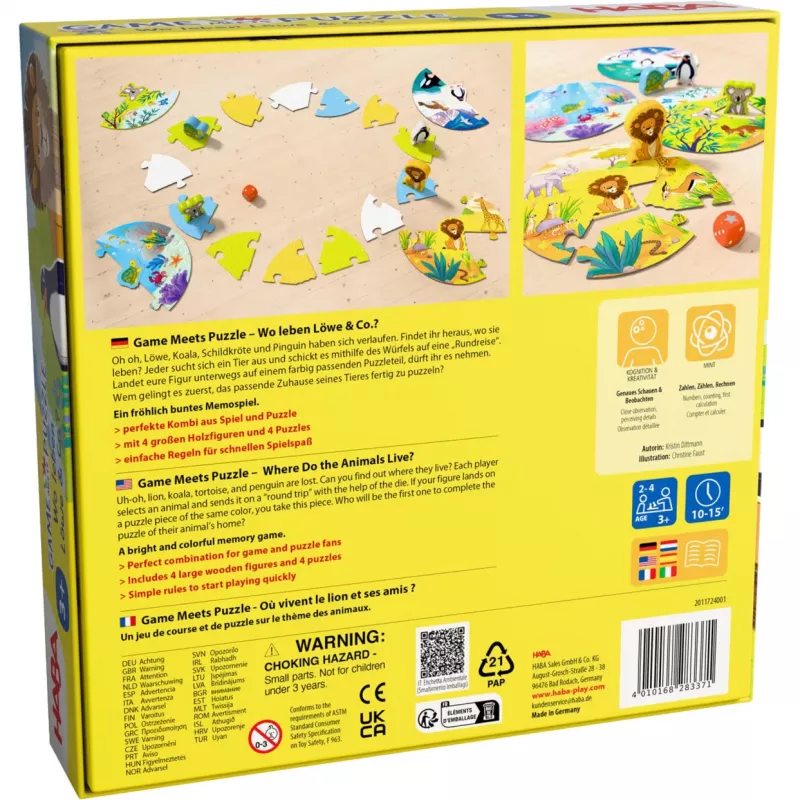 Gioco incontra puzzle - Dove vivono leone & co., gioco da tavolo