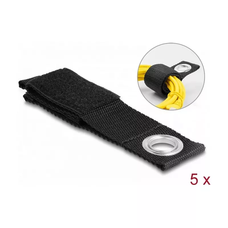 Fascia in velcro heavy-duty DeLOCK L 260 x P 38 mm nero 5 pz.
