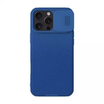 Custodia protettiva Nillkin CamShield Pro per iPhone 16 Pro Max, blu, copertura fotocamera scorrevole