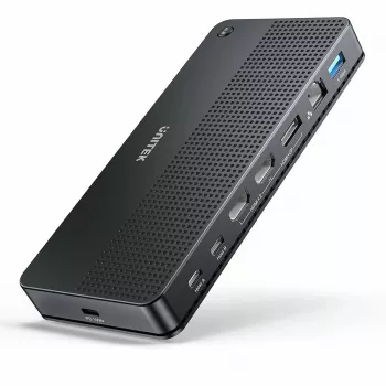 Docking station UNITEK D1103A01 USB4 con cavo nero 100W Power Delivery