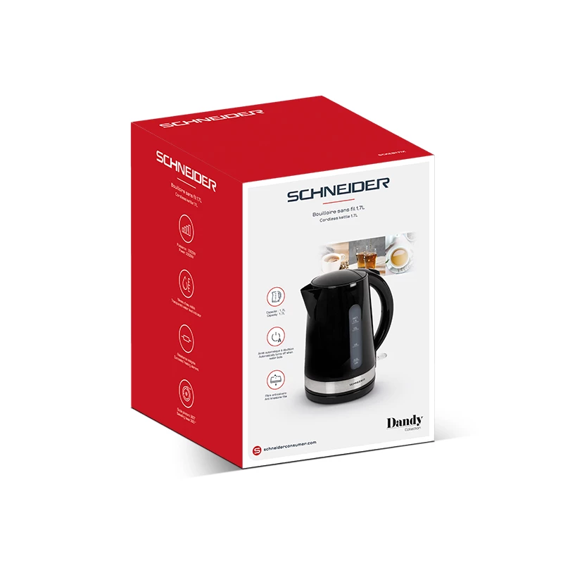 Bollitore Schneider 1,7 l, 2200 W, acciaio inox