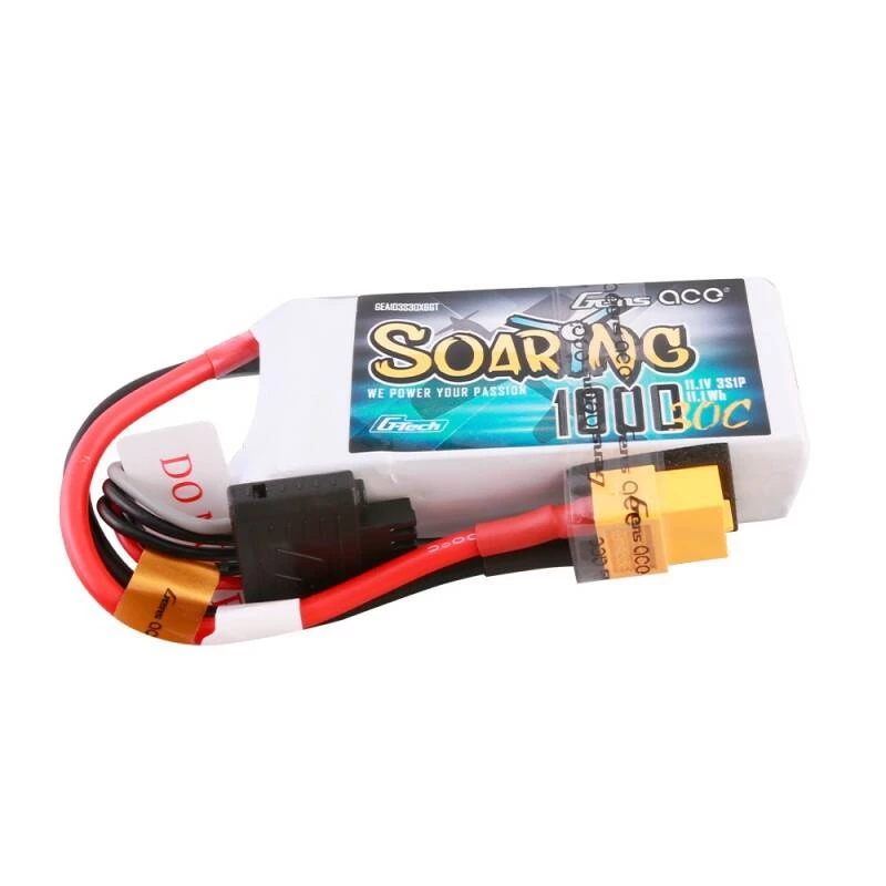 Batteria Gens ace Soaring 1000mAh 11,1V 30C 3S1P Lipo Pack