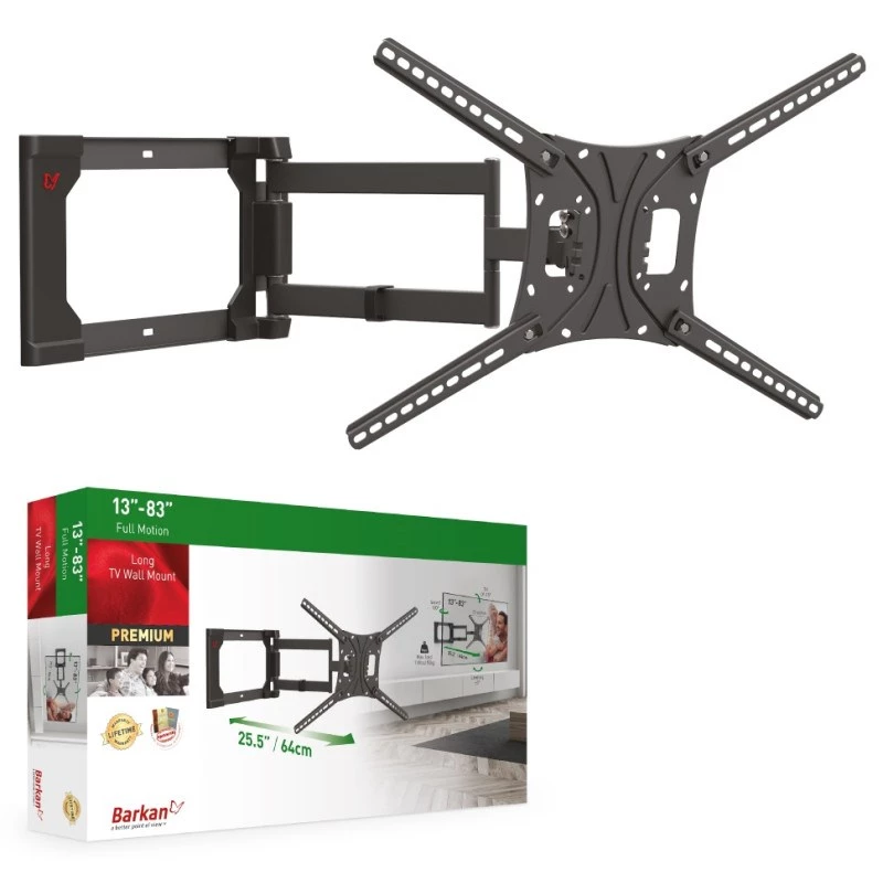 Supporto TV Barkan Mounting Systems 4400 50 kg 2,03 m nero