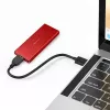 Case per SSD QOLTEC 51831 USB 3.0 per unità M.2 SATA fino a 2 TB, rosso, supporta lunghezza 30 mm, fino a 4 unità