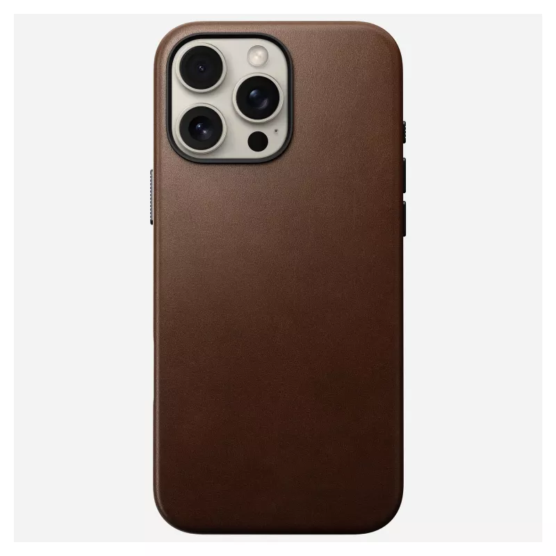 Custodia per smartphone Nomad NM01389385 per iPhone 16 Pro Max, 17,5 cm (6,9 pollici), marrone, alluminio/PC/microfibra/pelle